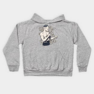 Old Vintage Hipster Bare Knuckle Fighter Kids Hoodie